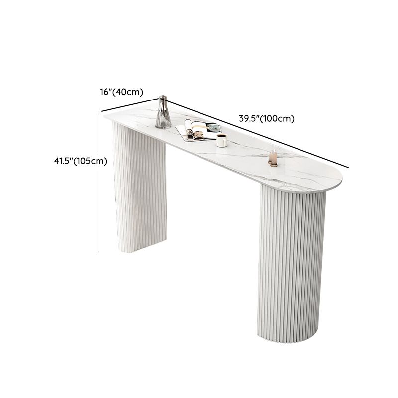 Glam Bistro Set 1/3 Pieces White Colour Stone Bar table with Upholstered Stools