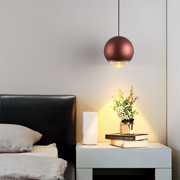 Contemporary Style Spherical Shape Pendant Light Metal 1 Light Hanging Lamp