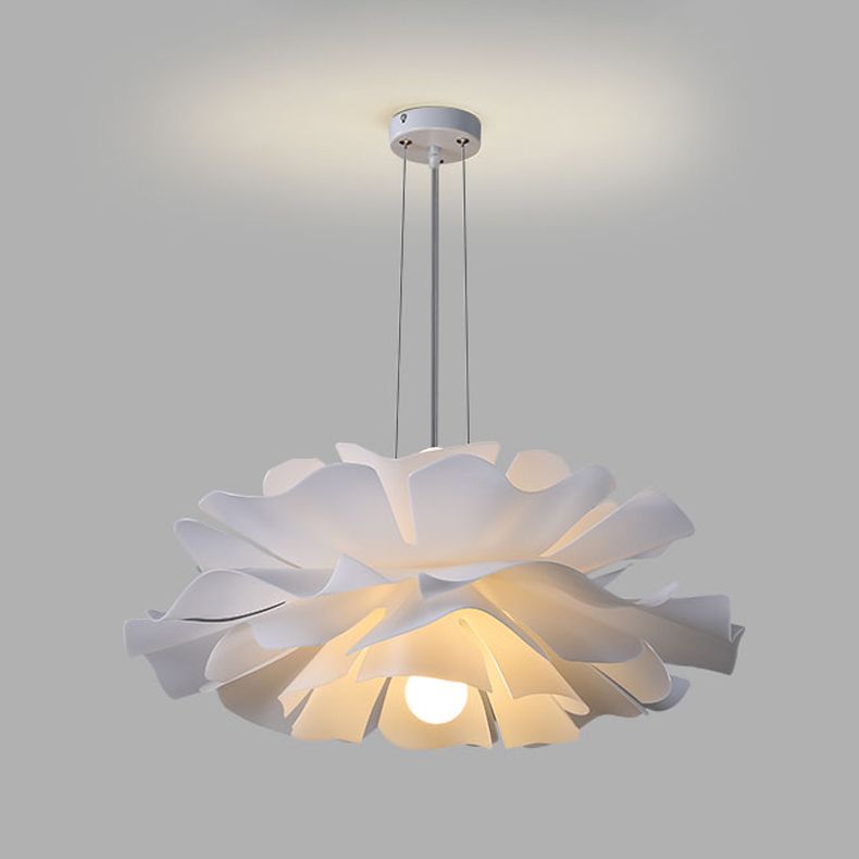 2-Light Pendant Lighting Modern Style White Lotus Shape Suspension Lighting