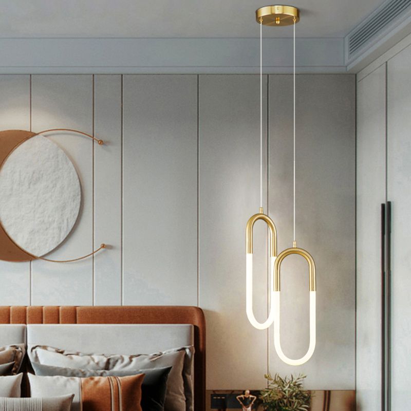 Zeitgenössischer Stil linearer Formpendelleuchten Metallhängelampen