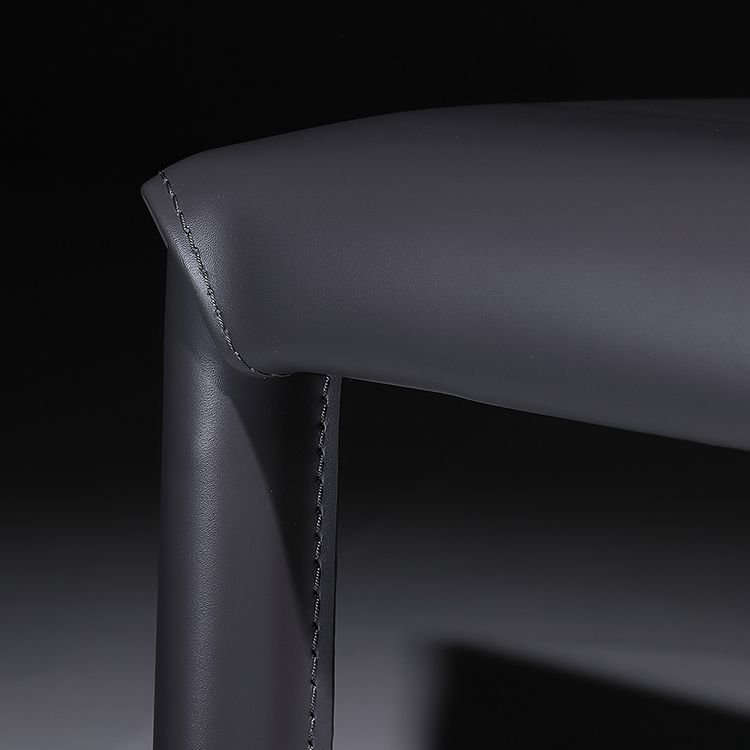 Silla lateral de comedor contemporánea de metal, silla con respaldo sólido sin brazos para comedor