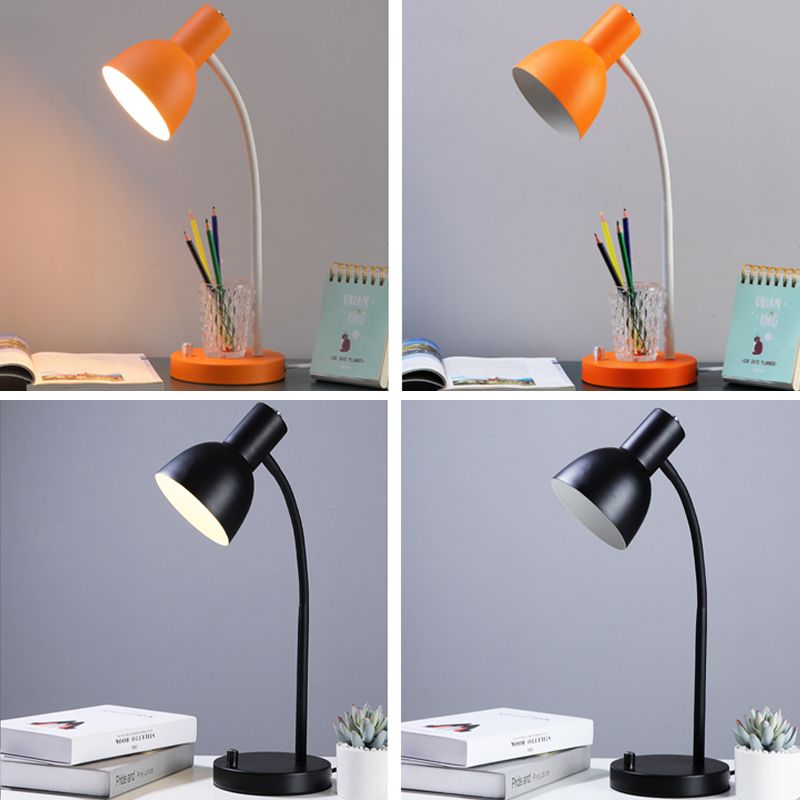 Bell Night Table Lamps Macaroon 1-Light Nightstand Lights with Metal Shade for Bedroom