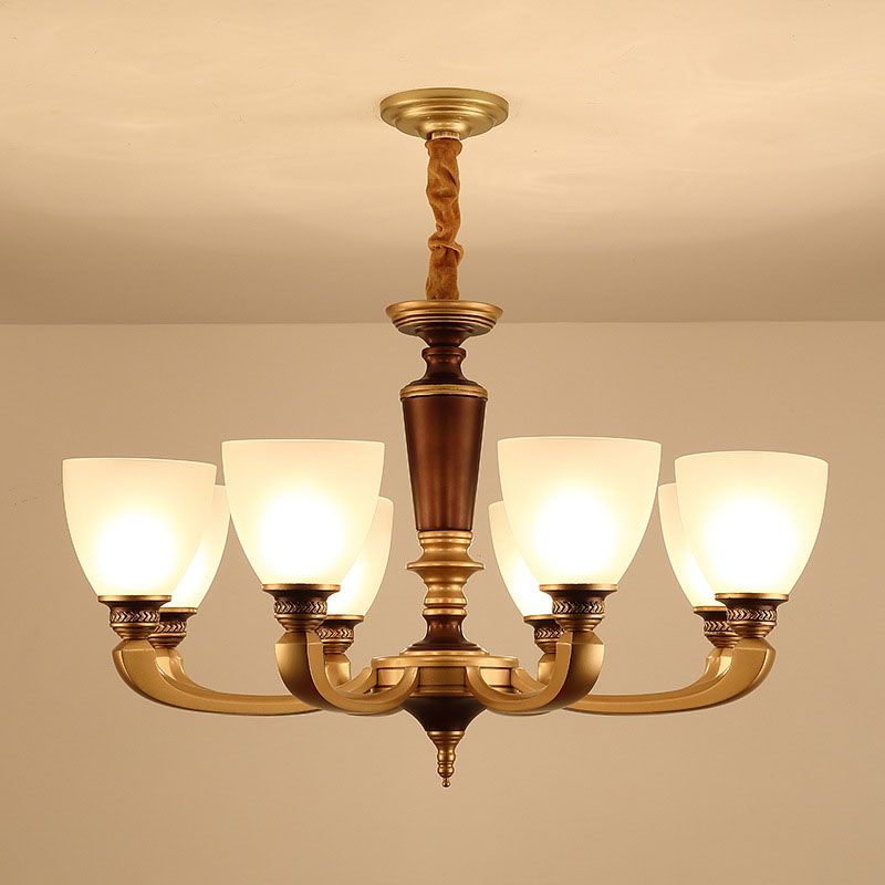 Ciotola in ottone kit di luce a sospensione modernista modernista lampadario a soffitto in vetro glassata