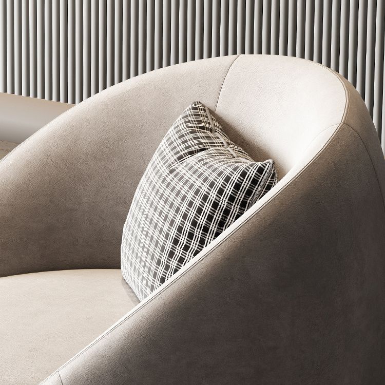 Contemporary Solid Color Arm Chair Living Room Swivel Barrel Chair