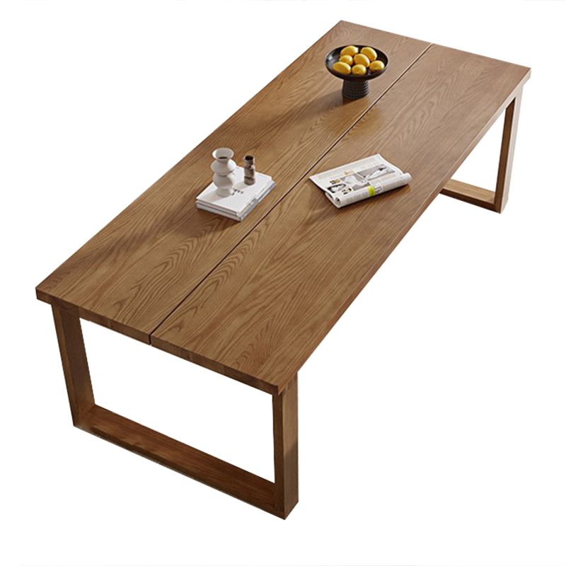 Dinner Room Dining Table Solid Wood Sled Base Rectangle Dining Table