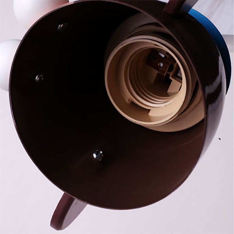 Lámpara de pared de bombilla de plumas de plancha de hierro animal para espacio para niños