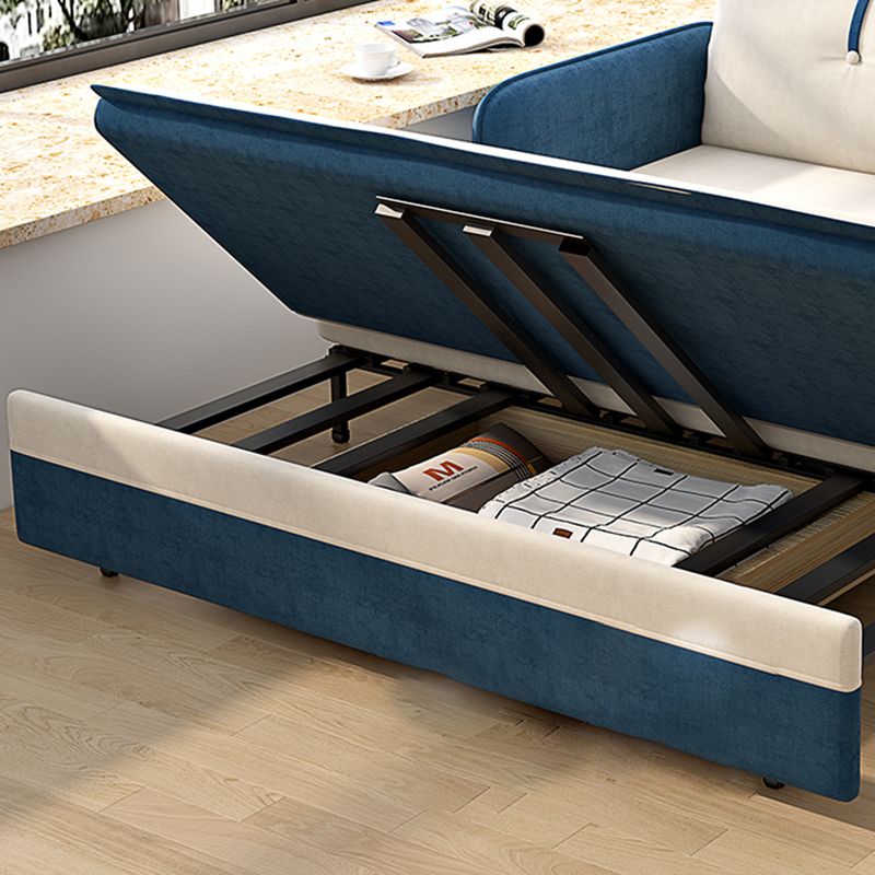 Glam Convertible Sofas Flared Arms Pillow Back Sofa Bed with Storage