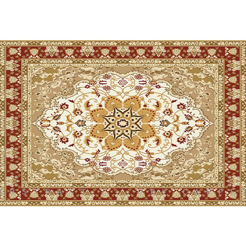 Shabby Chic Living Room Rug Tribal Print Area Rug Polyester Non-Slip Backing Area Carpet