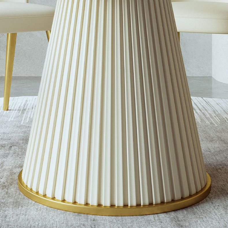 Scandinavian Round Dining Table Sets 1/4/5/7 Pieces Leather Dining Table and Chairs