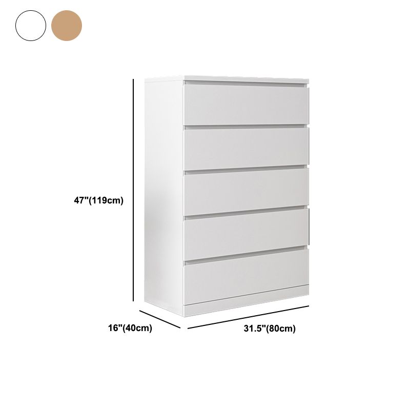 Contemporary Wood Accent Chest with 4/5 Drawers Rectangle Standard Chest