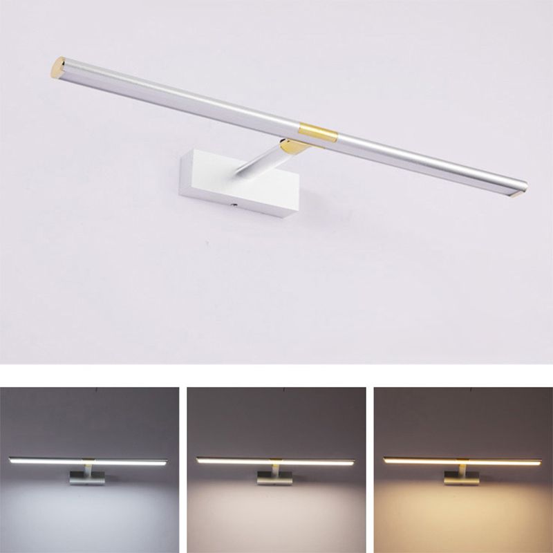 Elongated Vanity Light Fixtures Modern Simplicity Metallic Wall Mount Lamp for Bathroom