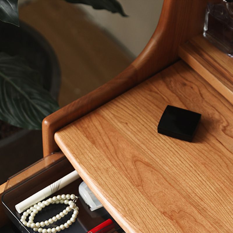 Natural Bedroom Solid Wood Vanity Dressing Table with Storage Drawer