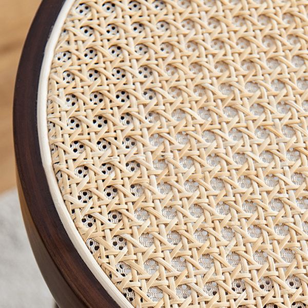 Modern Solid Wood Bar Stool Backless Rattan Bar Stool for Living Room