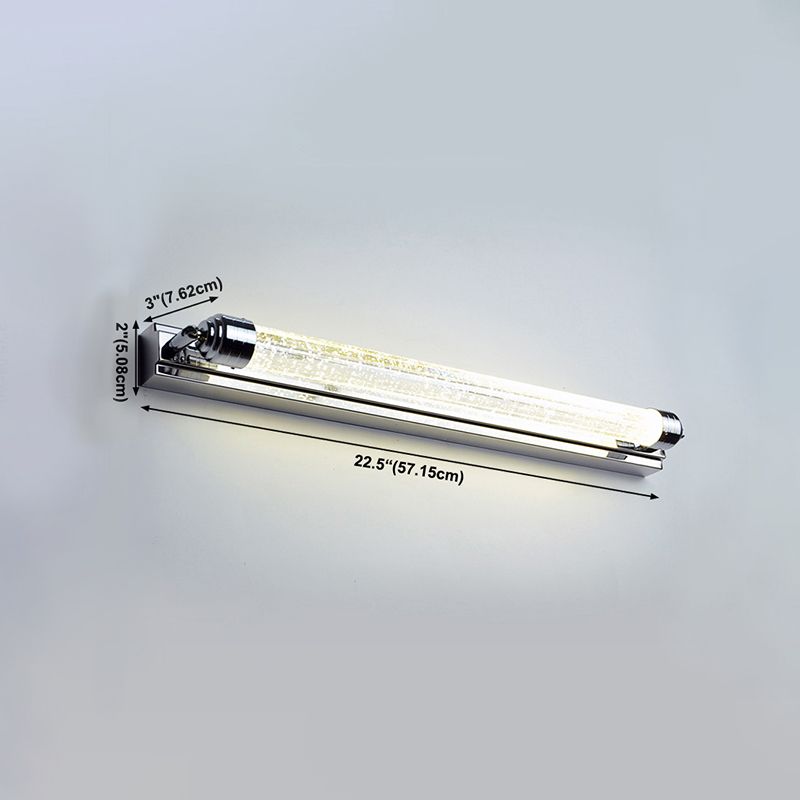 Sombra lineal de 1 luces mate de pared moderno espejo de cristal espejo de la pared lámpara de montaje en plata