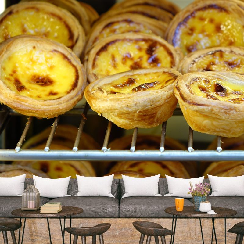 Sweet Food Mural Wallpaper for Commerce Shop Modern Decoration for Dessert Shop, Custom Printed