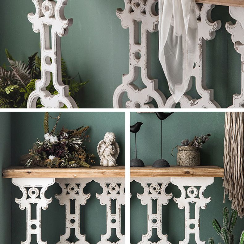 French Country Wood Console Table Rectangle End Table for Hall