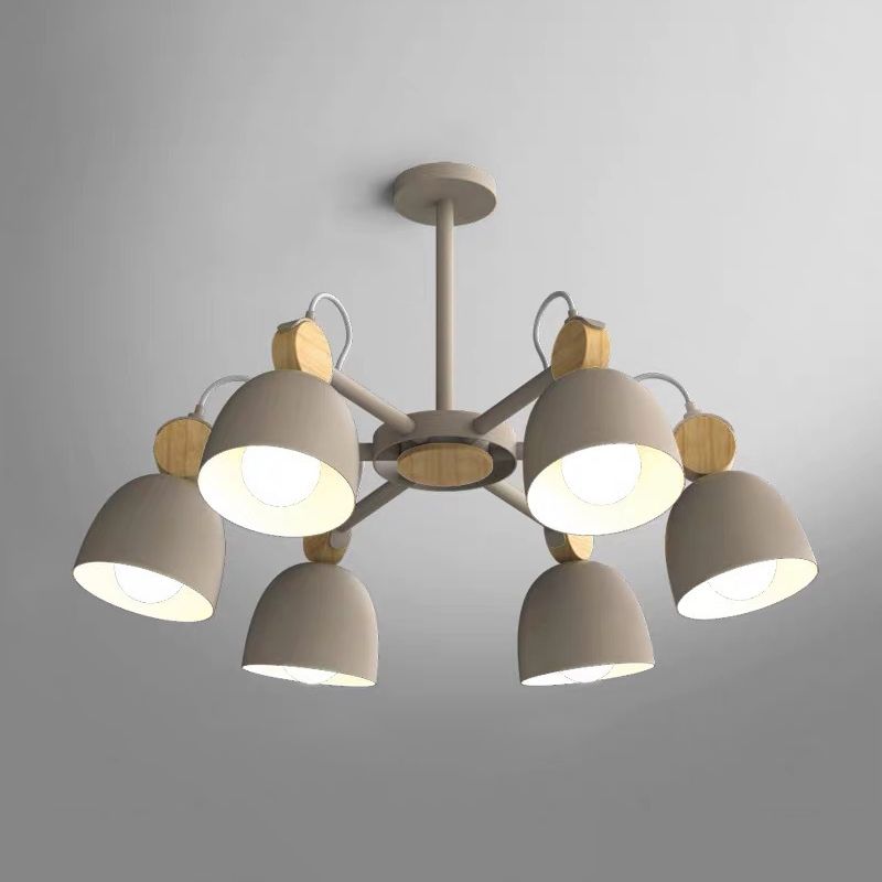 Luz semi empotrada de metal tipo cúpula, iluminación moderna de madera cerca del techo con junta ajustable