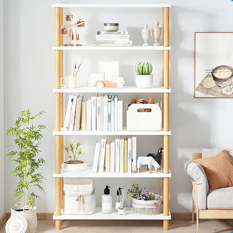 Modern Open Back Standard Bookshelf Wooden Bookcase for Study Room