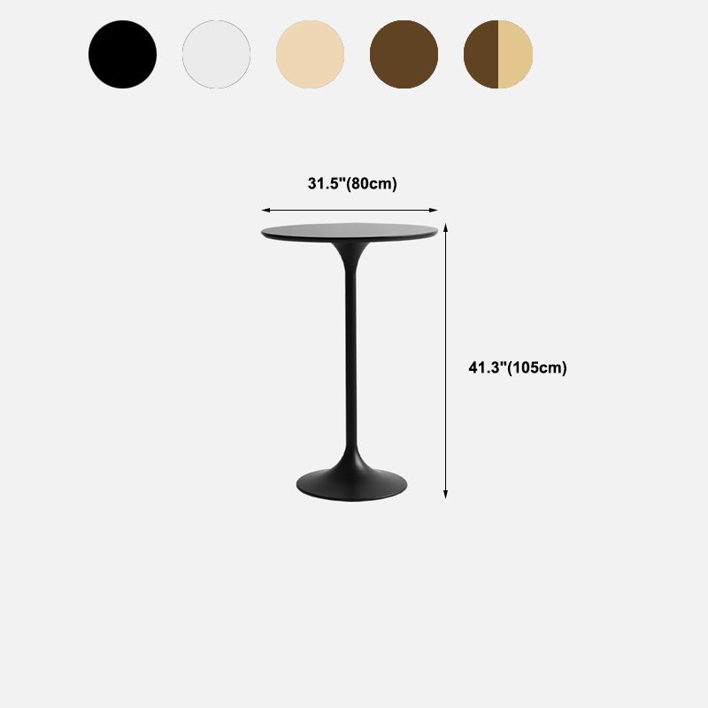 Contemporary Round Bar Height Table Metal Pedestal Bar Table for Cafe and Breakroom