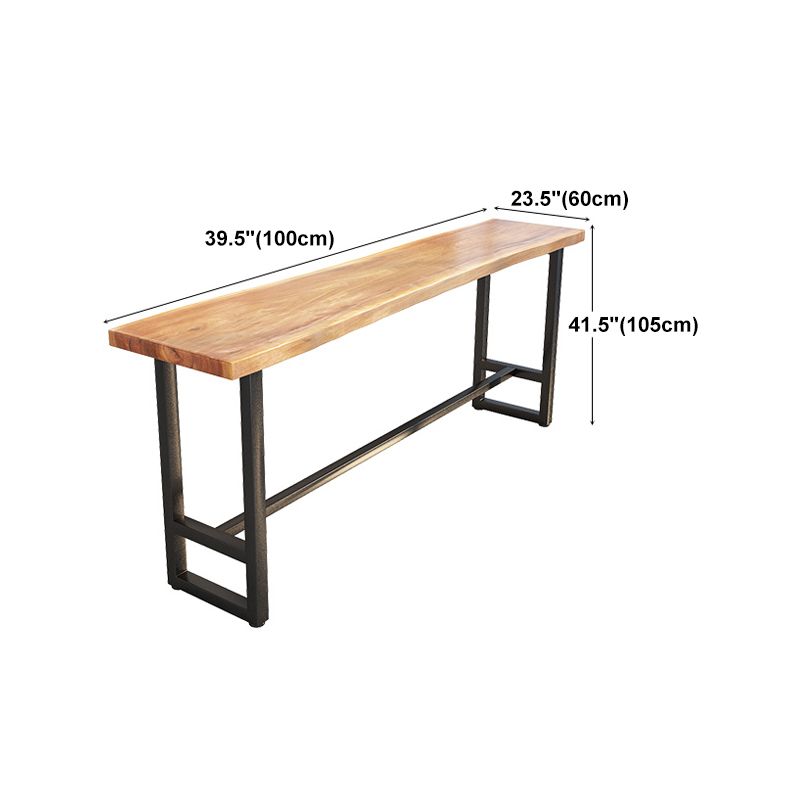 Pine Wood Bar Table Industrial Bar Dining Table with Trestle Base