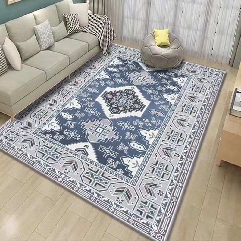 Orange Retro Carpet Polyester Print Carpet Non-Slip Backing Carpet for Living Room