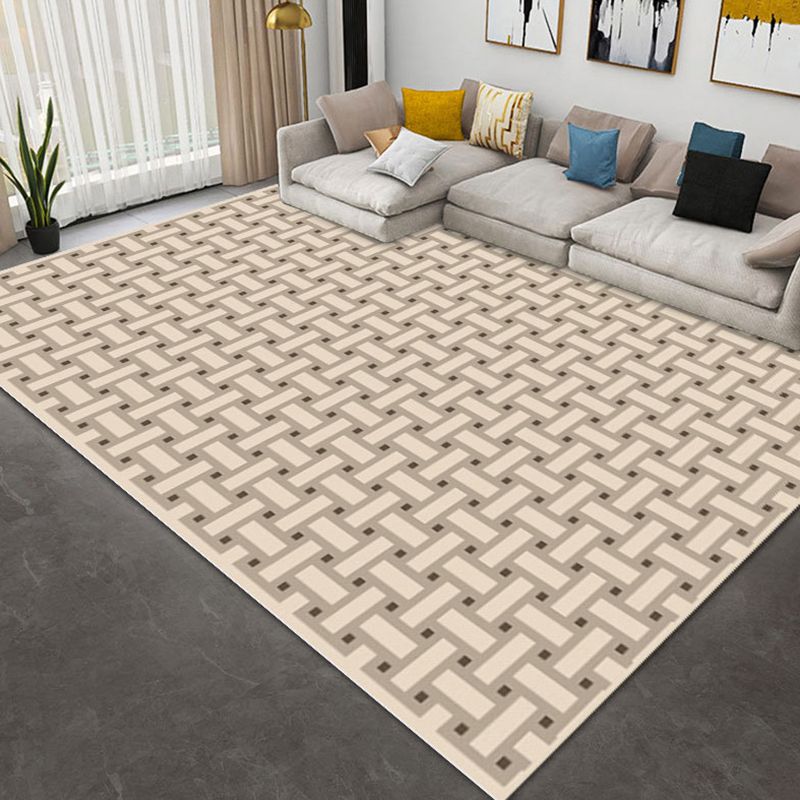 Black Lozenge Pattern Rug Polyester Modern Rug Washable Area Rug for Drawing Room