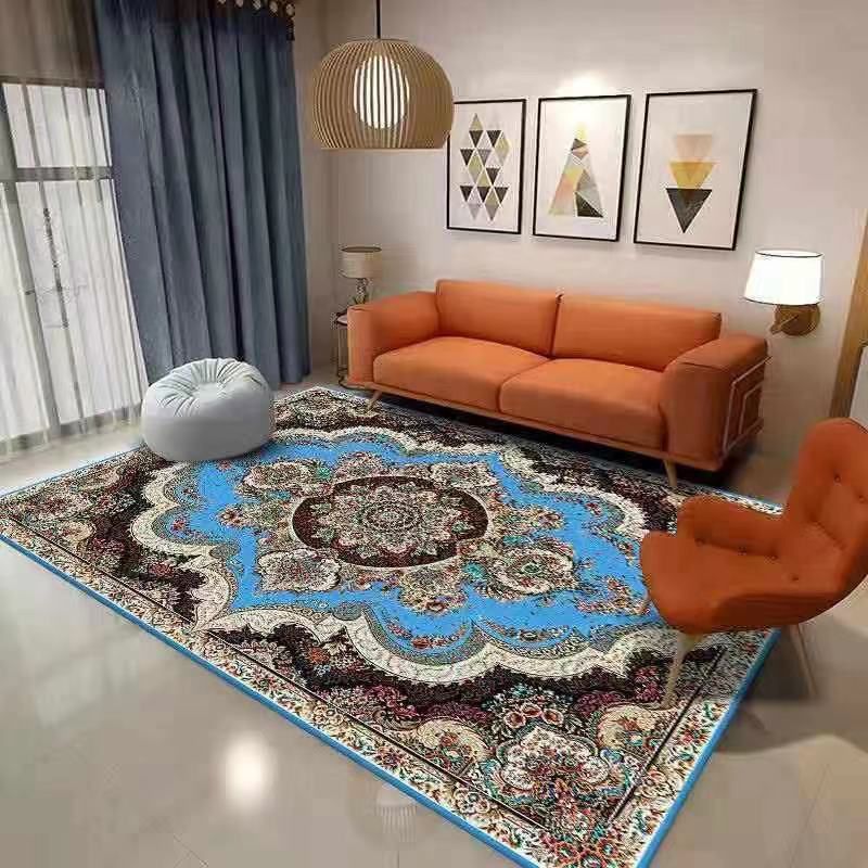 Red Luxury Carpet Polyester Graphic Carpet Stain Resistant Carpet for Home Decor