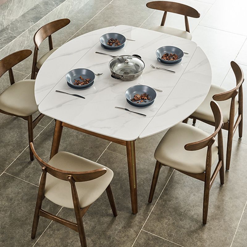 Modern Dining Round Table Sintered Stone Table with 4 Legs for Home