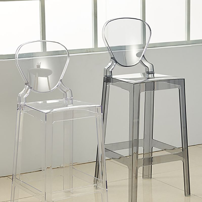 Scandinavian Design Plastic Counter Barstools Full Back Stools for Home