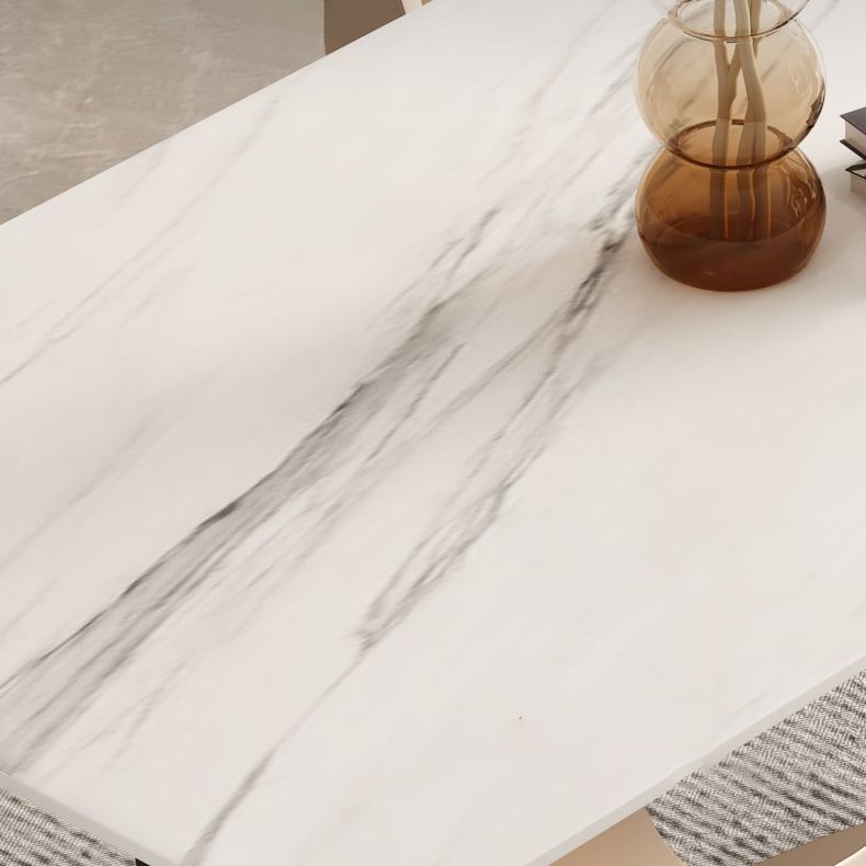 Glam Sintered Stone Dining Set Rectangle 1/3/4/6/7 Pieces Dining Set with Pedestal Base