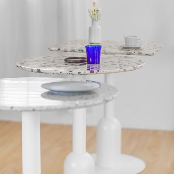 Metal Contemporary Dining Table Concrete Top Table for Dining Room