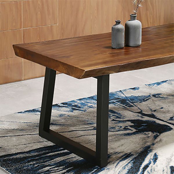Industrial Style Rectangle Dining Table Wooden Table with Metal Legs for Home Use