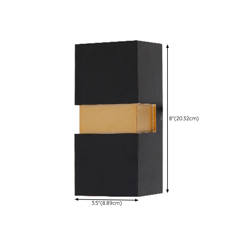 Geometric Wall Light Fixture Modern Metal Wall Sconce in Black/White