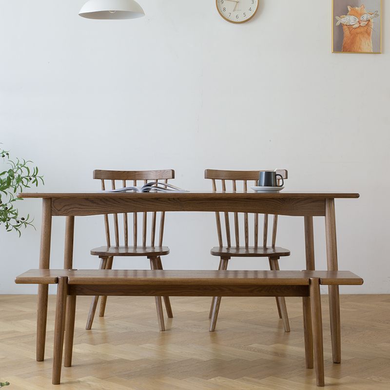 Modern Ash Wood Table in Walnut for Restaurant Rectangle Dining Table with 4 Legs