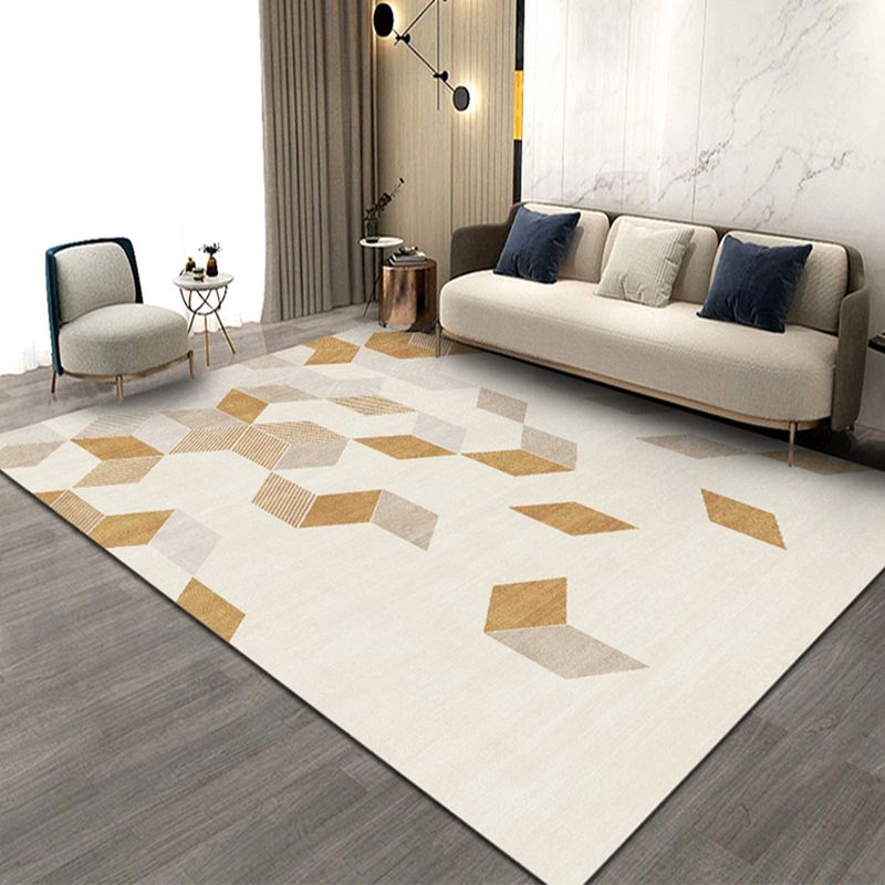 Geometric Area Rug Modern Contrast Panel Rug Polyester Stain Resistant Carpet for Living Room