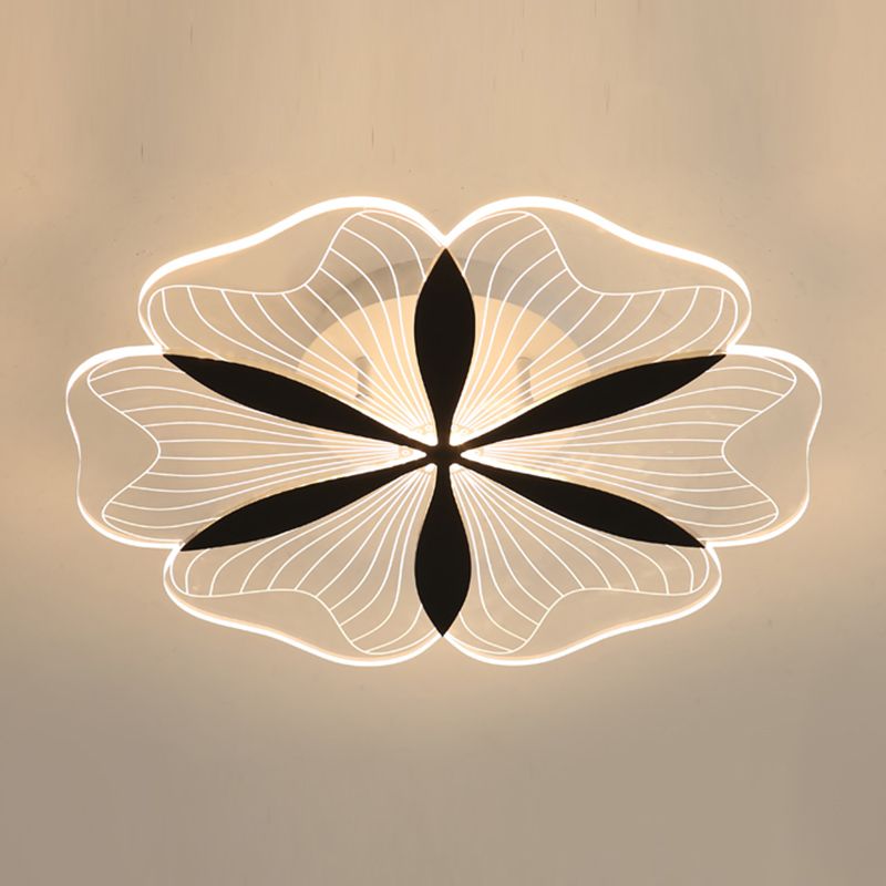 Metal Flower Shape Flush Ceiling Light Modern Style 1 Light Flush Mount Lighting