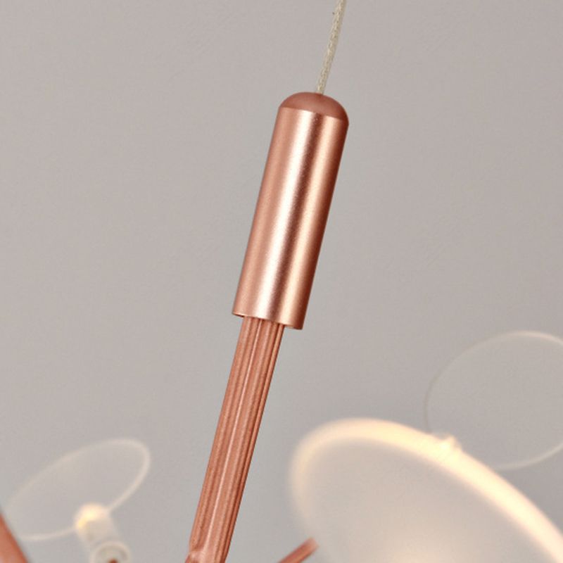 Luce a ciondolo a LED in oro acrilico nella moderna lampada appesa in acciaio inossidabile in acciaio inossidabile