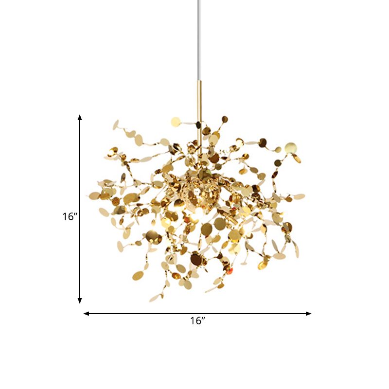 Starburst Pendant Light Modernism Metal LED Gold Hanging Ceiling Light for Living Room