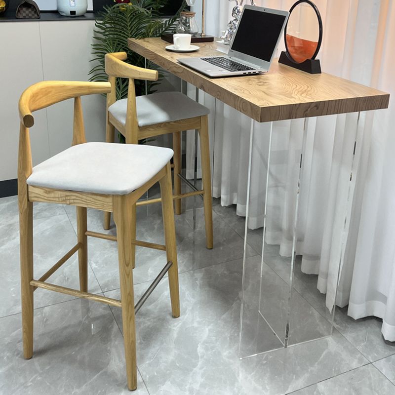 Rectangle Counter Height Pub Set 1/2/3 Pcs Modern Bar Table and Solid Wood Stools