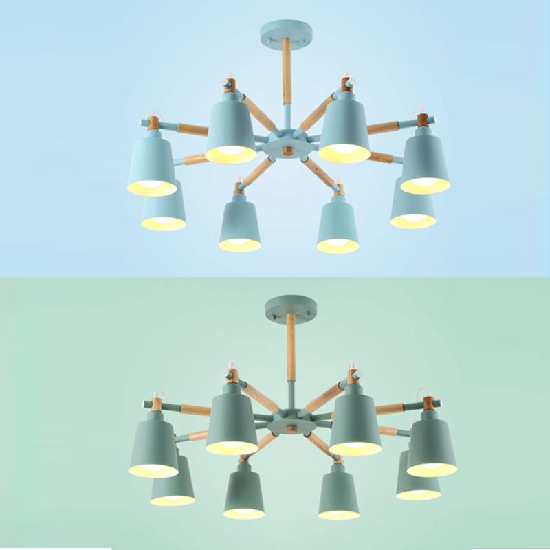 Wrought Iron Sputnik Pendant Light in Modern Simplicity Macaron Ceiling Light for Living Room