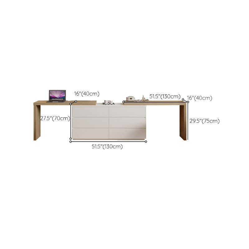 15.74" Wide Make-up Vanity White Makeup Vanity Desk Table with 6 Drawers