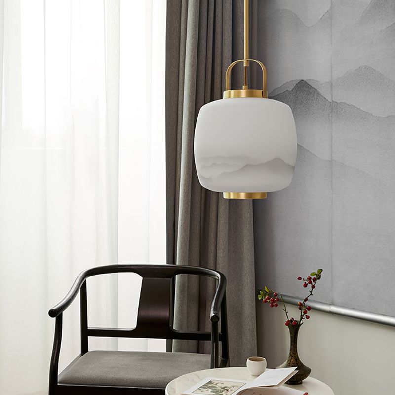 Assayeur d'éclairage pendentif en verre blanc léger en verre blanc clair pour salle à manger