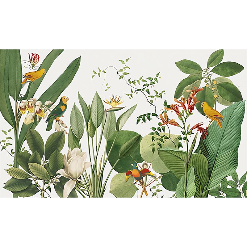 Fresh Forest and Bird Wall Art for Living Room Modern Mural Wallpaper, Personalized Size Available