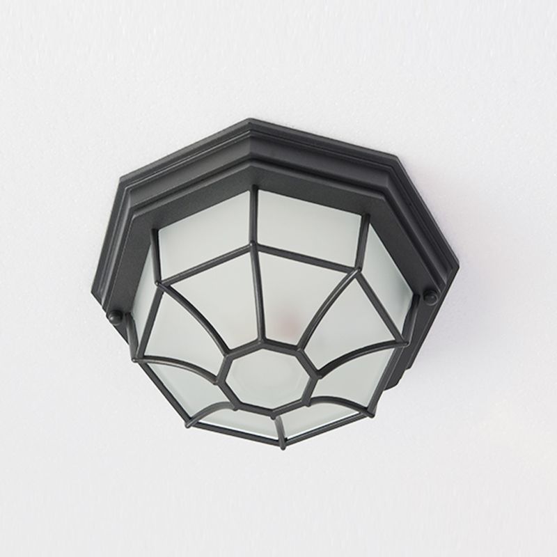 Lampe encastrée de Style moderne, abat-jour octogonal en verre, plafonnier de cour