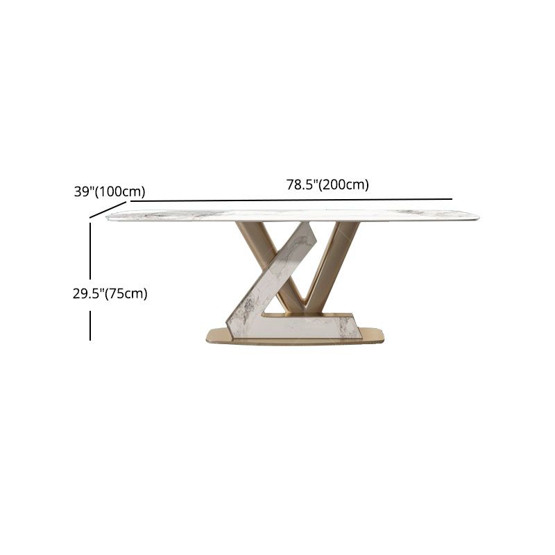 Luxury 1/4/5/7/9 Pieces Dining Set Sintered Stone Dining Table with Leather Chairs