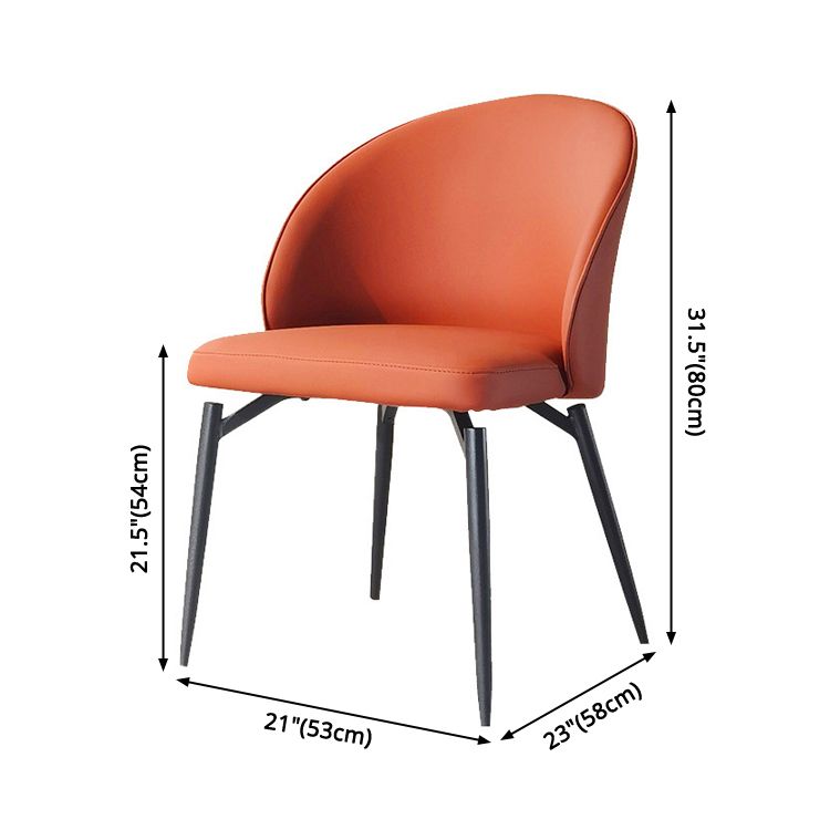Chaises de salle à manger sans bras en métal nordique, chaise latérale de salle à manger à dos ouvert pour Restaurant