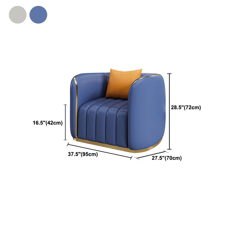 Faux Leather Sofa Tuxedo Arm Sofa with  Tight Back  for Apartment