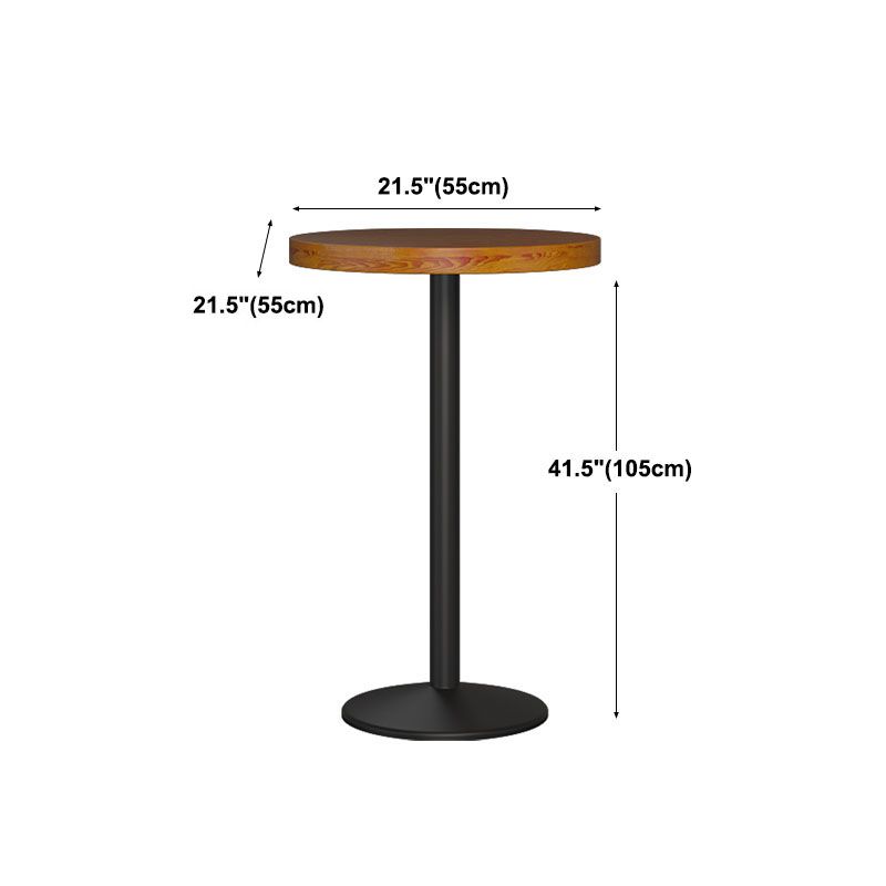 Industrial Wood Top Counter Table Black Metal Base Table for Coffee Shop