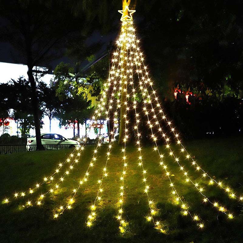 11.4ft Comet Star Fairy String Light Decorative Plastic White LED Outdoor Festive Light in White