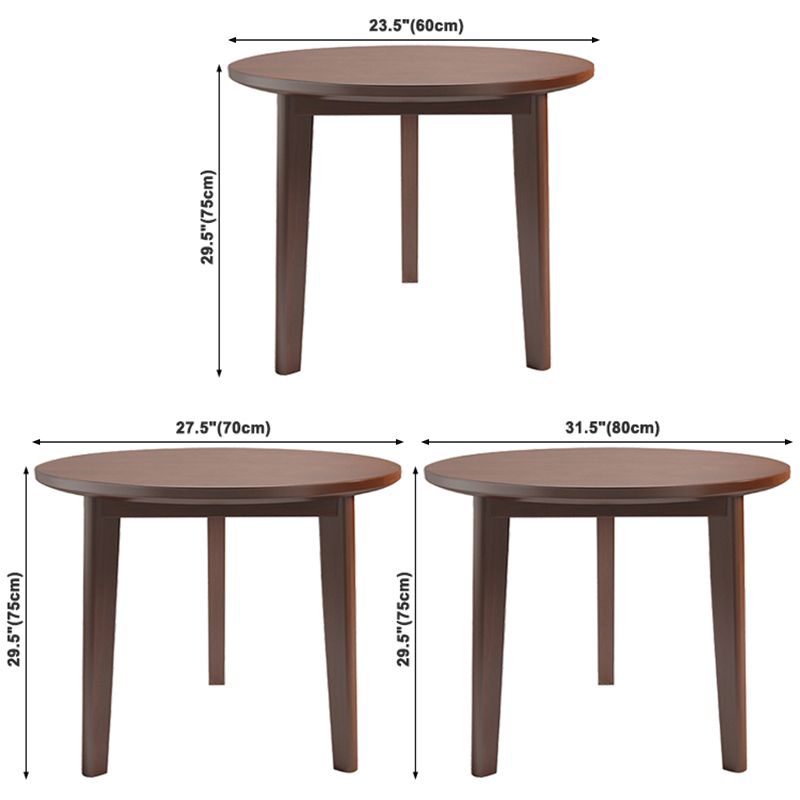 Table à manger en bois massif contemporain table de forme ronde avec base de 3 jambes